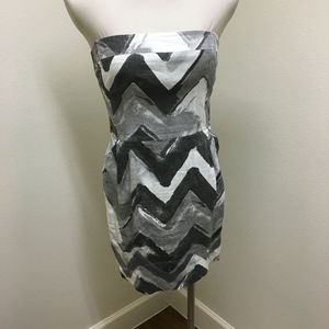 Banana Republic strapless linen Gray dress